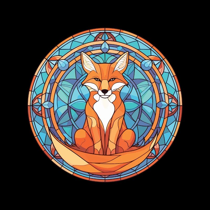 Fuchs bunte Aquarell-Tier-Haustier-Illustration