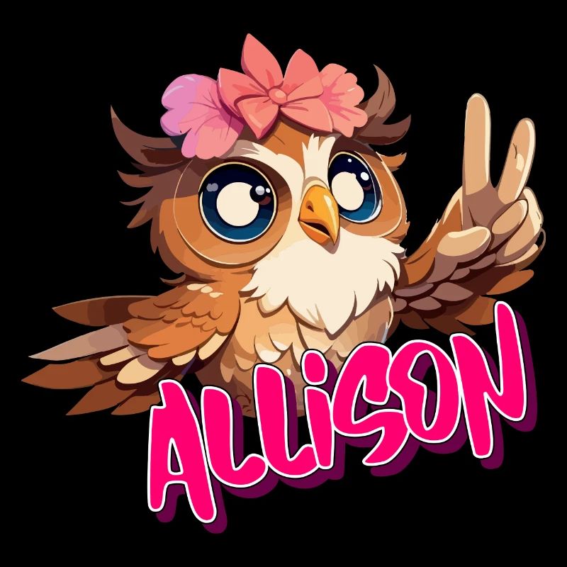 ALLISON - Schöner Mädchen Name mit süßer EULE