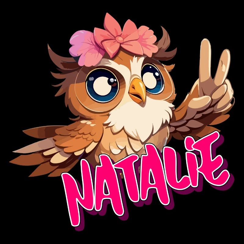 NATALIE - Schöner Mädchen Name mit süßer EULE