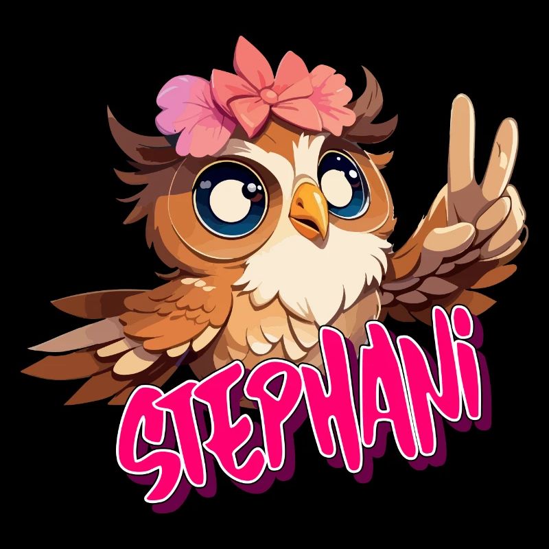 STEPHANI - Schöner Mädchen Name mit süßer EULE