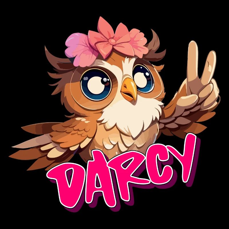 DARCY - Schöner Mädchen Name mit süßer EULE