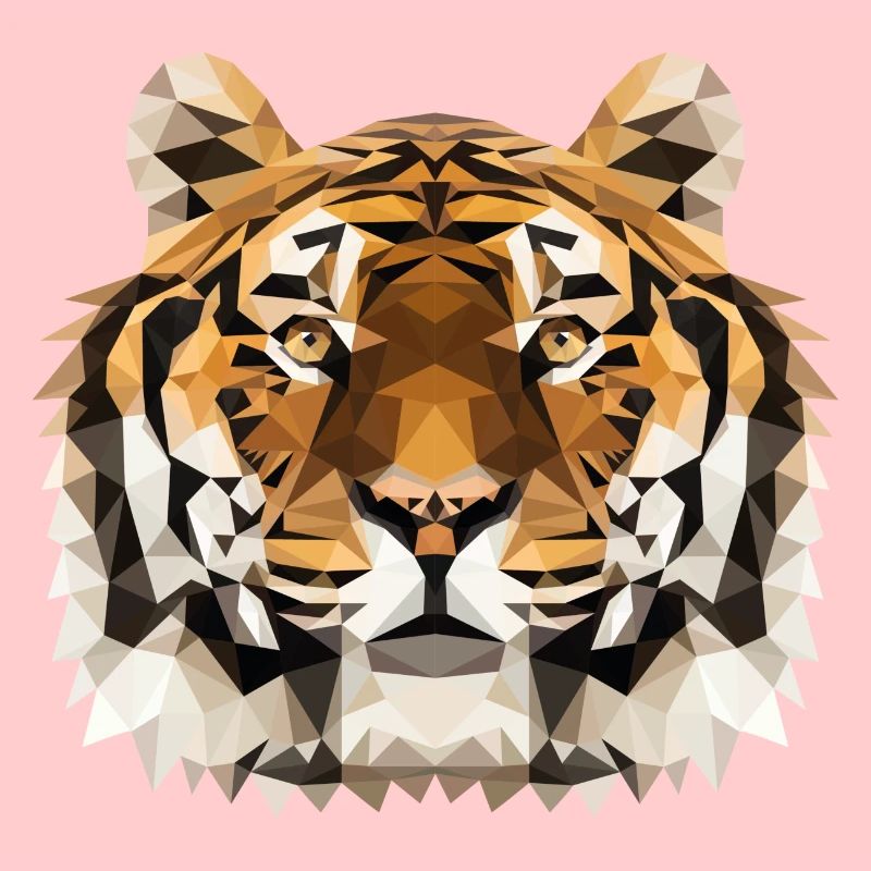 Tiger Head | Polygon Tiger Head | Tiger geometrical