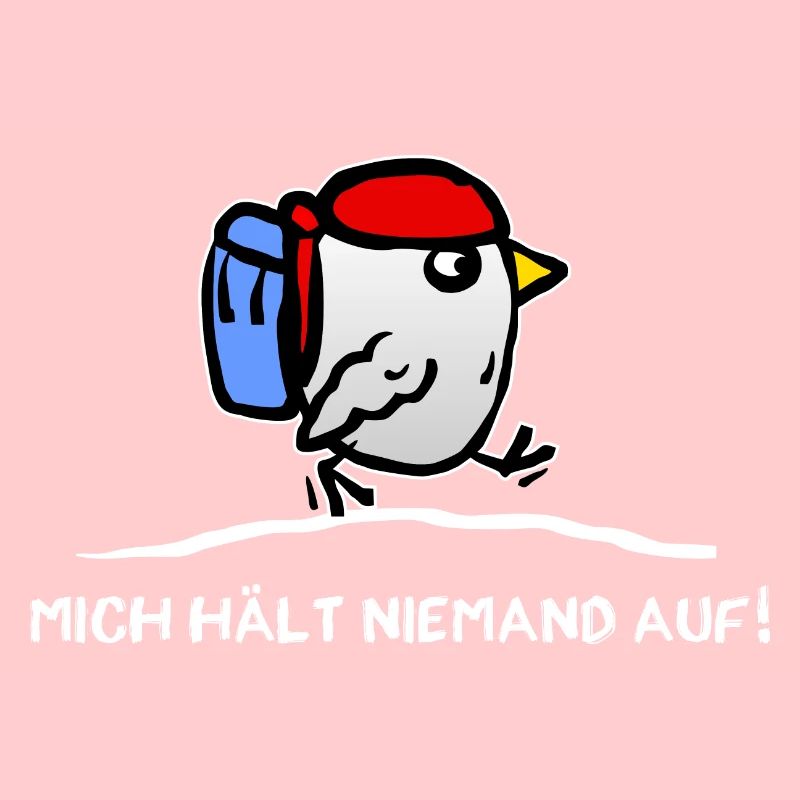 Vogel mit Rucksack - Backpacker Urlauber Reisender