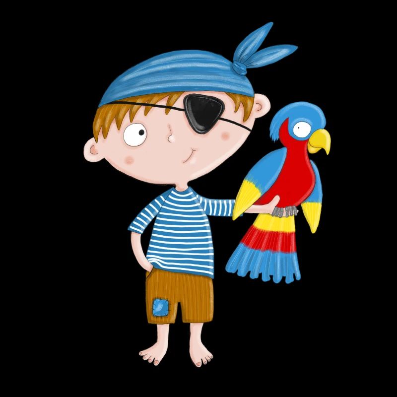 Petit pirate avec perroquet