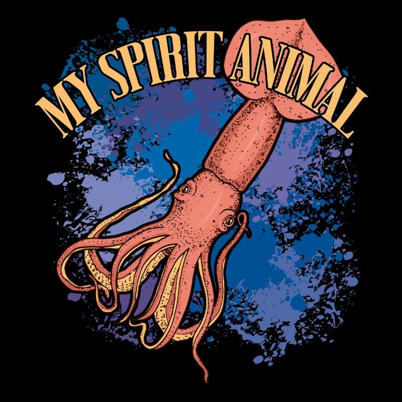 Calmar Calmar géant sur des éclaboussures colorées de couleur