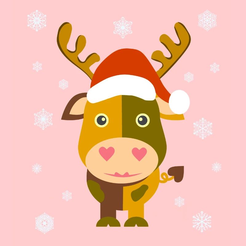 Weihnachtskuh / Santa Cow /Illustration Comicstyle