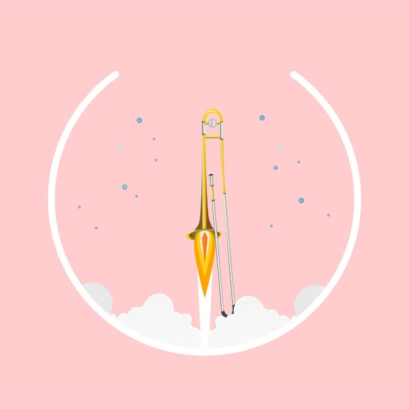 Trombone - Rocket, Funny Trombone Design