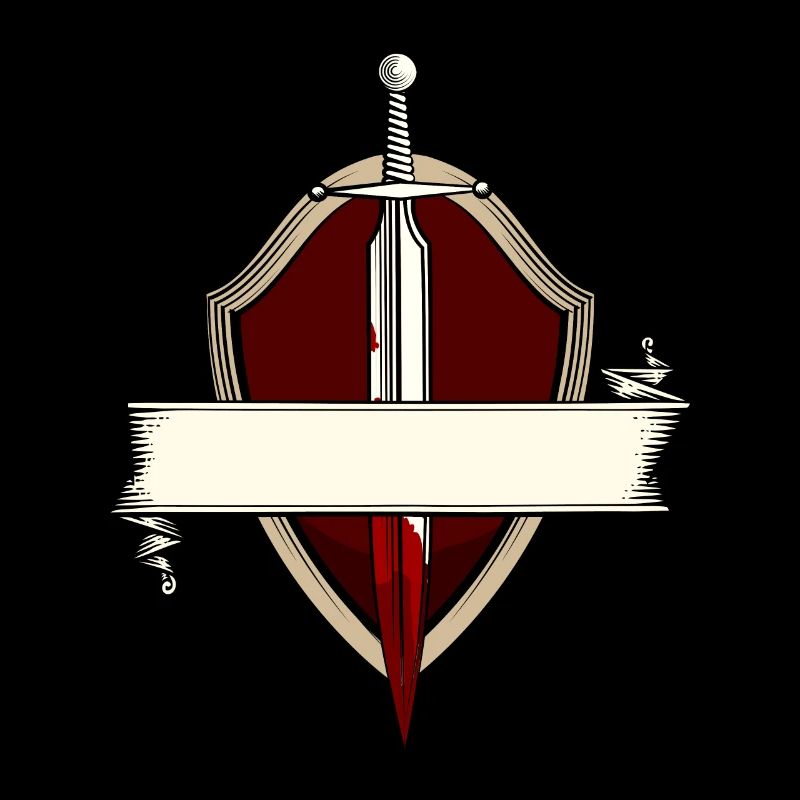 Épée bannière blason médiéval combat à l'épée