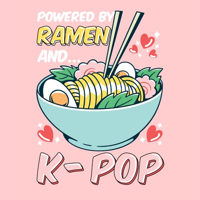 Powered by Ramen and Kpop k-pop Geschenk Spruch