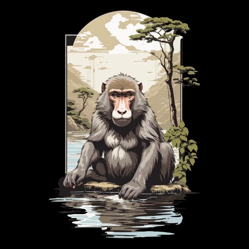 Singe asiatique Nature Esthétique Singe Design