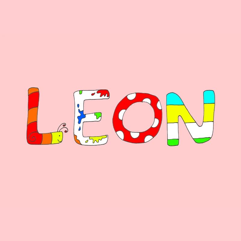 Name Leon mit kunterbunten Buchstaben