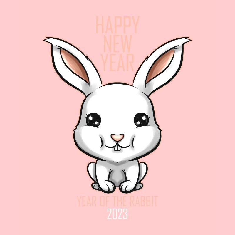 Mignon Kawaii Rabbit - Chinois Bonne Année De La