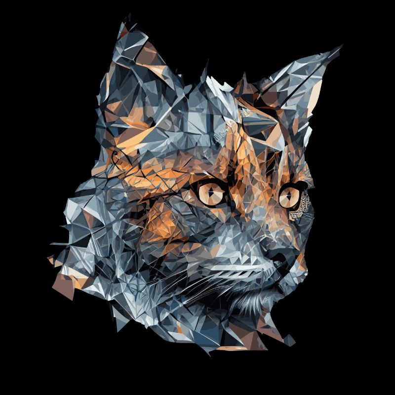 Geometric Cat Face Abstract Polygonal Pet Kitten