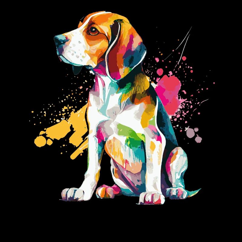 Aquarelle Beagle Mignon coloré Chien de compagnie