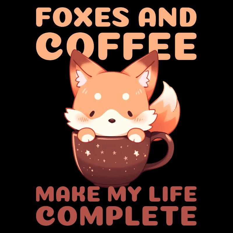 Foxes And Coffee Make My Life Complete Cute Fox Ca