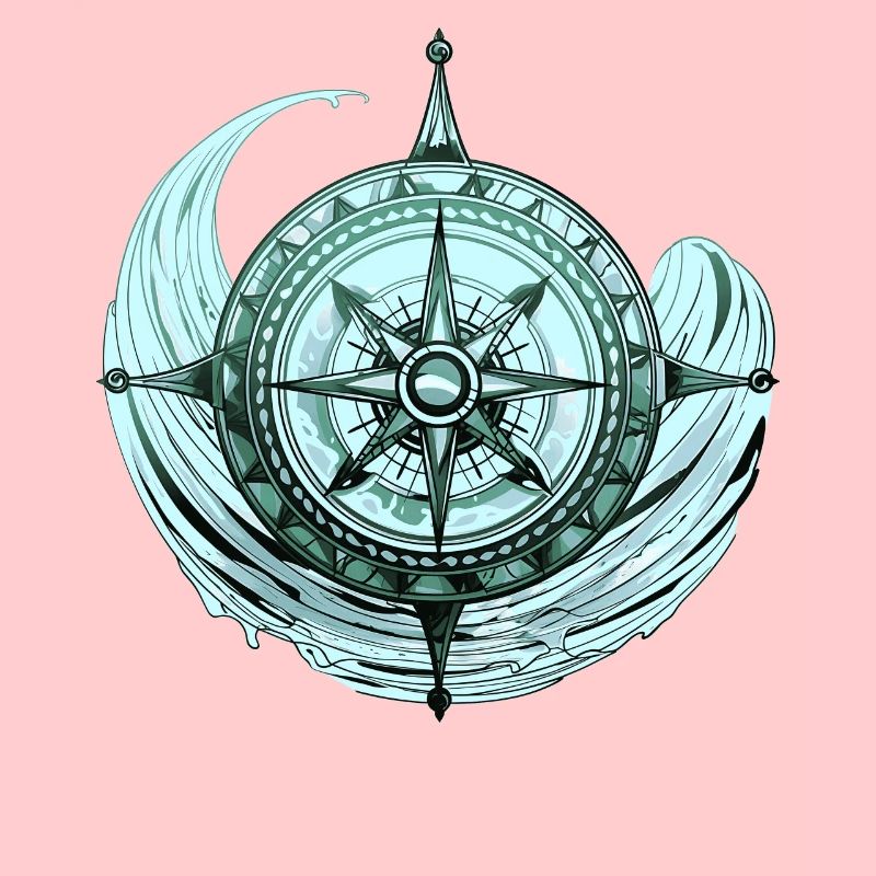 Underwater Compass Navigation Sea Wave Sailing