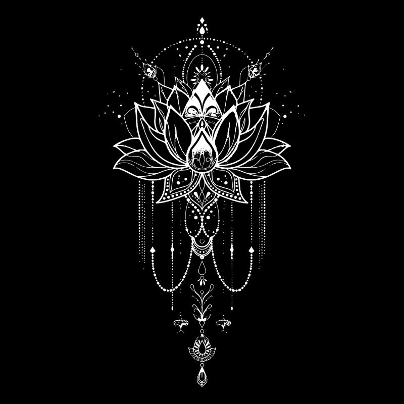 Mystical Lotus Flower Mandala Mindfulness Gothic