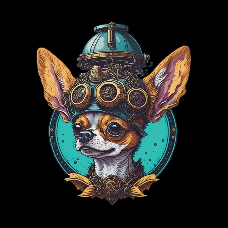 Retro Steampunk Sci-Fi Chihuahua Hunde Design