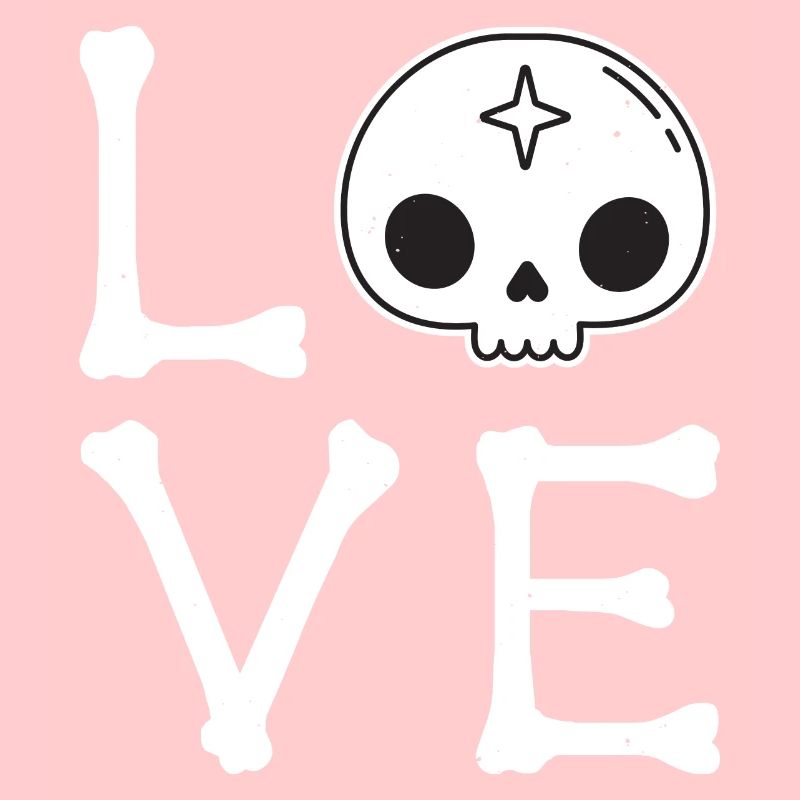 Love Emo Music Skull and Bones Metalcore