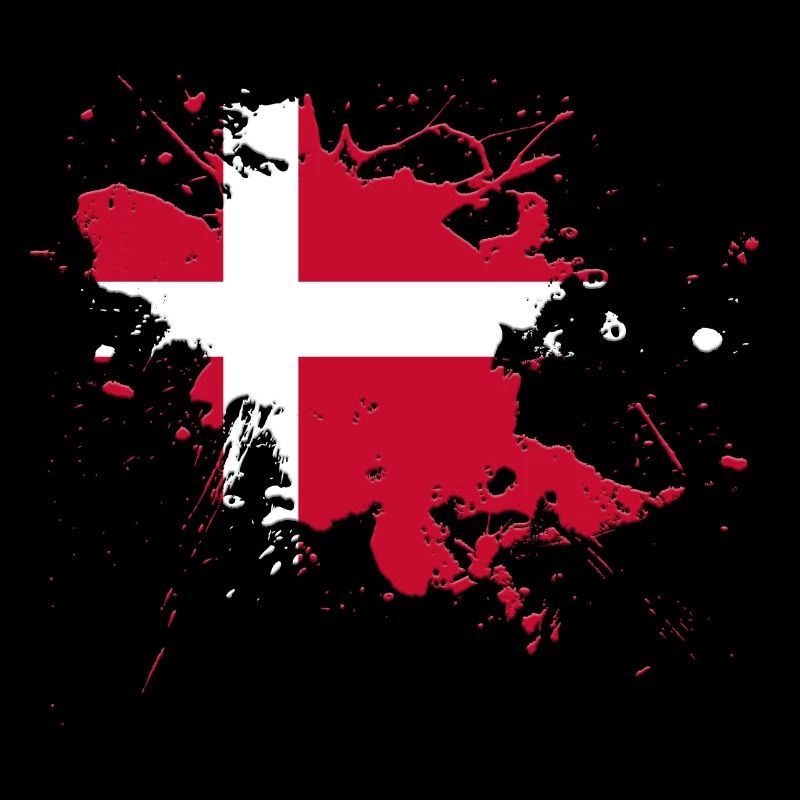 Dänemark Flagge als Farbklecks