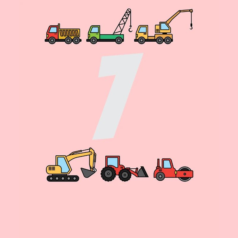 Cadeau de pelle de grue de chantier de construction de garçon de 7ème anniversaire