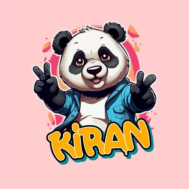 KIRAN - Beau prénom de garçon avec un panda cool