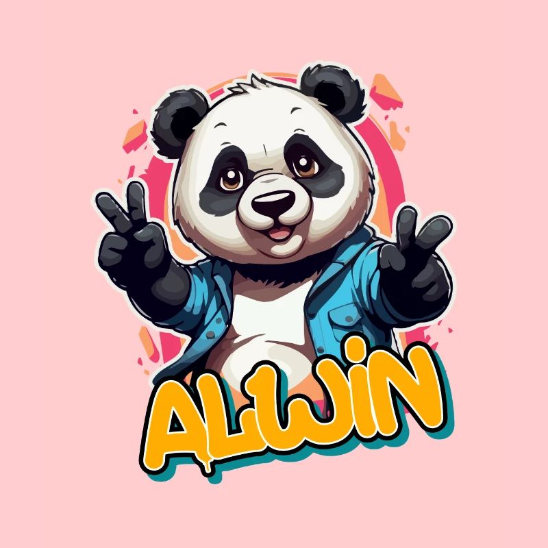 ALWIN - Beau nom de garçon avec Cool Panda