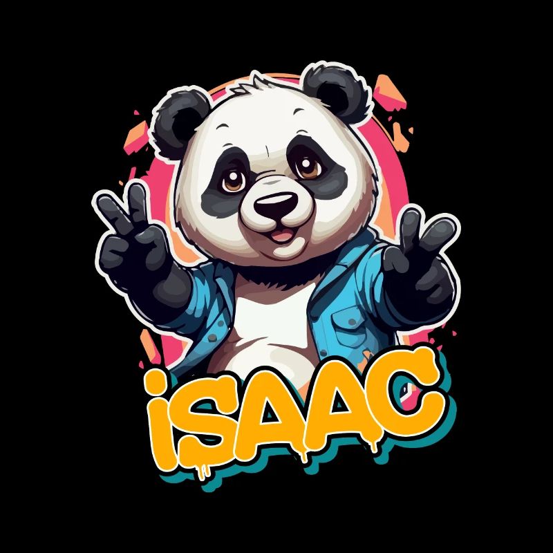 ISAAC - Handsome Boy Name with Cool Panda