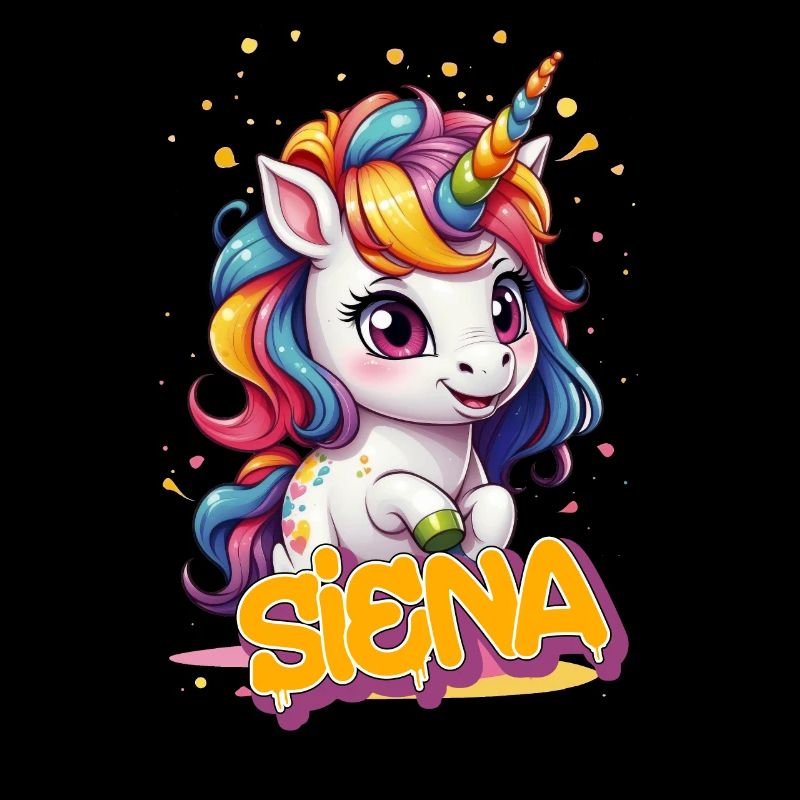 SIENA - Schöner Mädchen Name mit süßem Einhorn