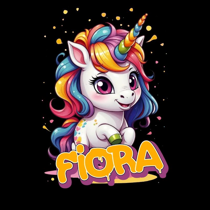 FIORA - Schöner Mädchen Name mit süßem Einhorn