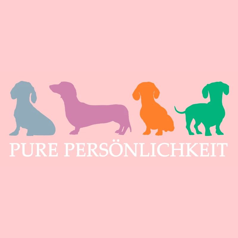 Dackelsilhouetten mit Dackelspruch