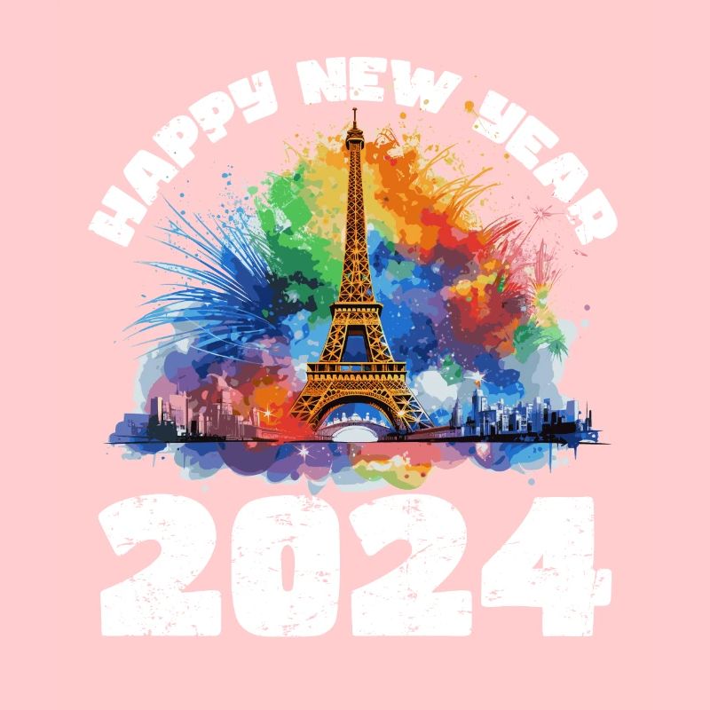 Bonne année avec feu d’artifice à Paris