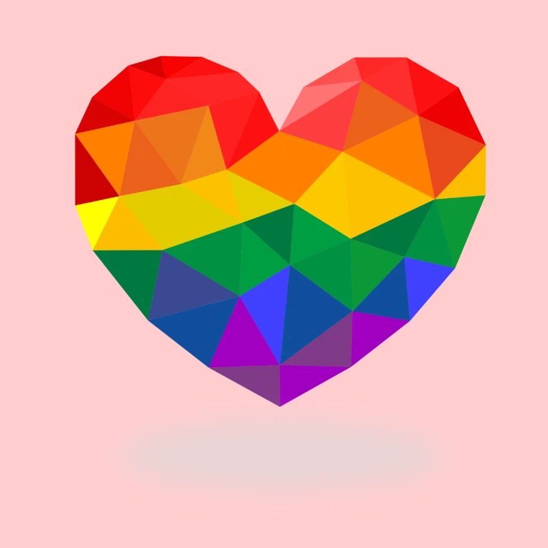 Polygone LGBT coeur CSD Rainbow Gay Pride