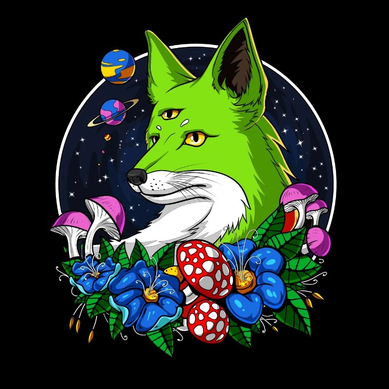 Fox Alien Space UFO Third Eye Animal