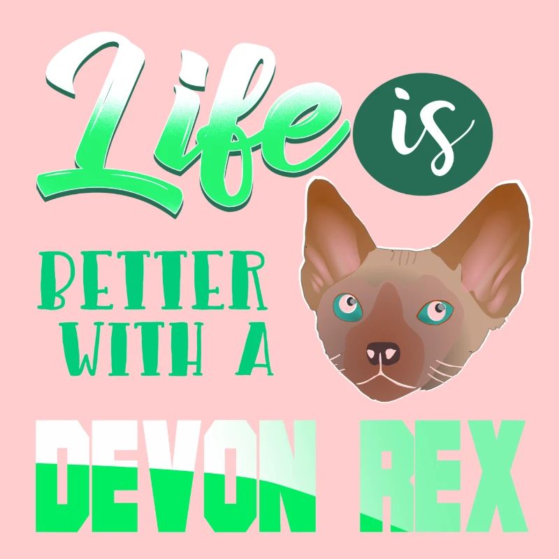 Katze Devon Rex Kätzchen Miau Miezekatze Geschenk