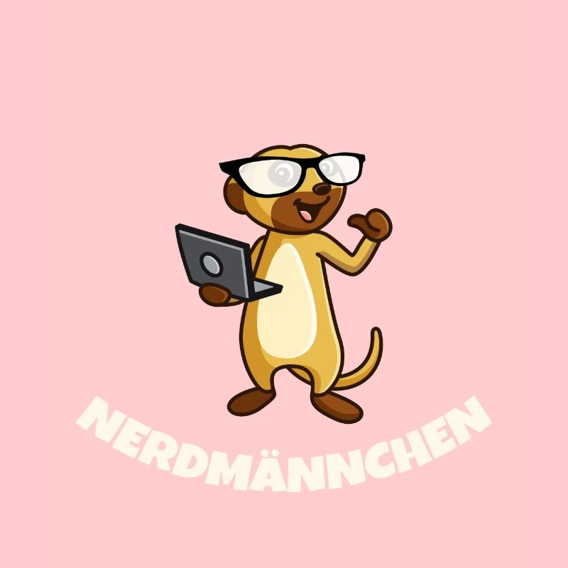 Nerd Erdmännchen mit Brille und Notebook Geschenk
