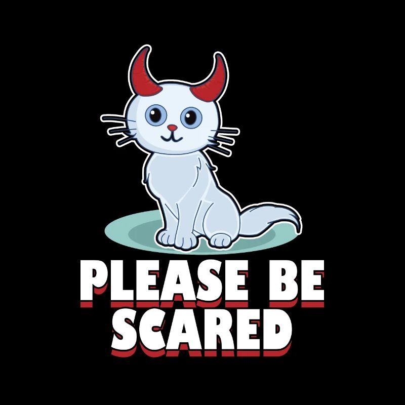 Cat halloween devil horns scary gift idea