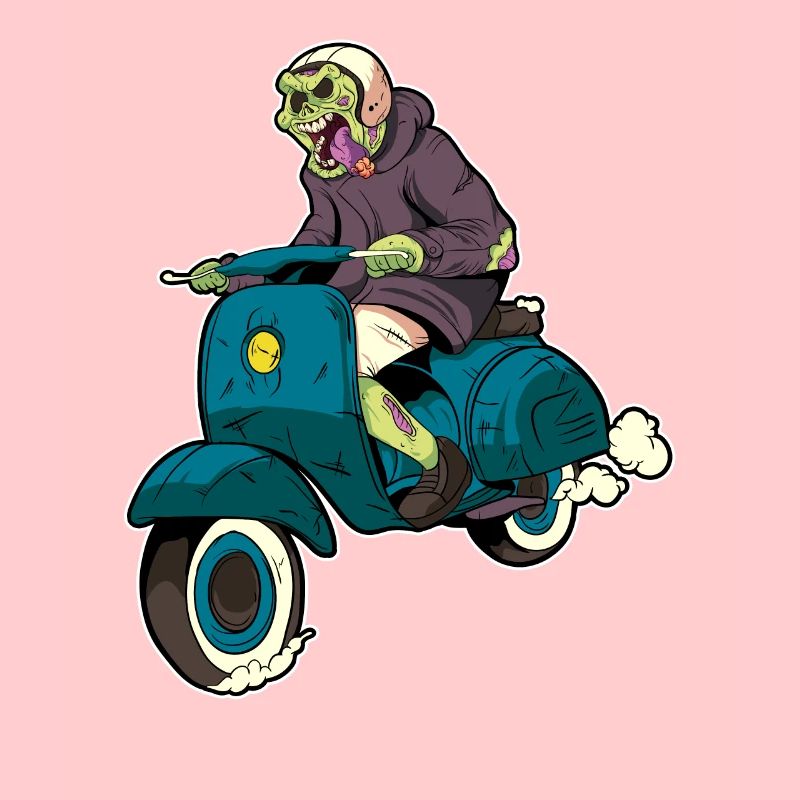 Halloween Rollerfahrer Motorroller Zombie Geschenk