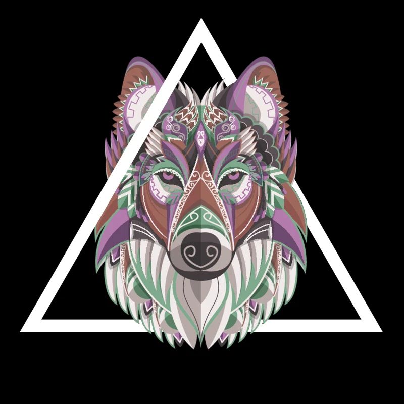 abstrakt wolf kunst geometrie wolfpack
