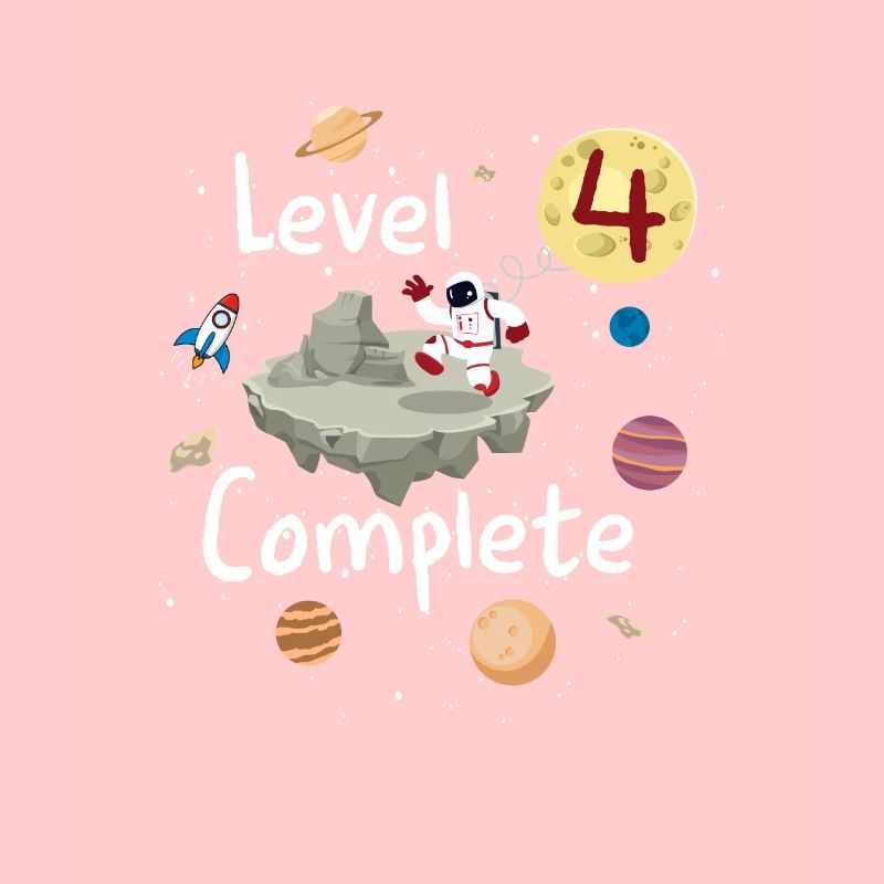 Astronaut 4th Birthday Level 4 Complete Space 4