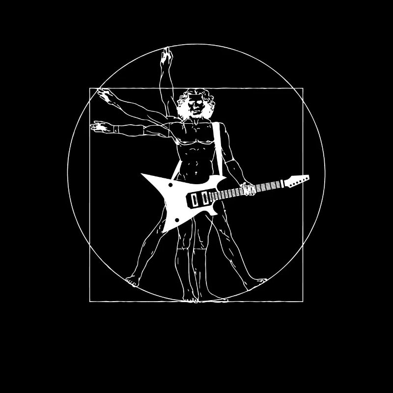 Vitruvian Guitar Player Leonardo Da Vinci Man