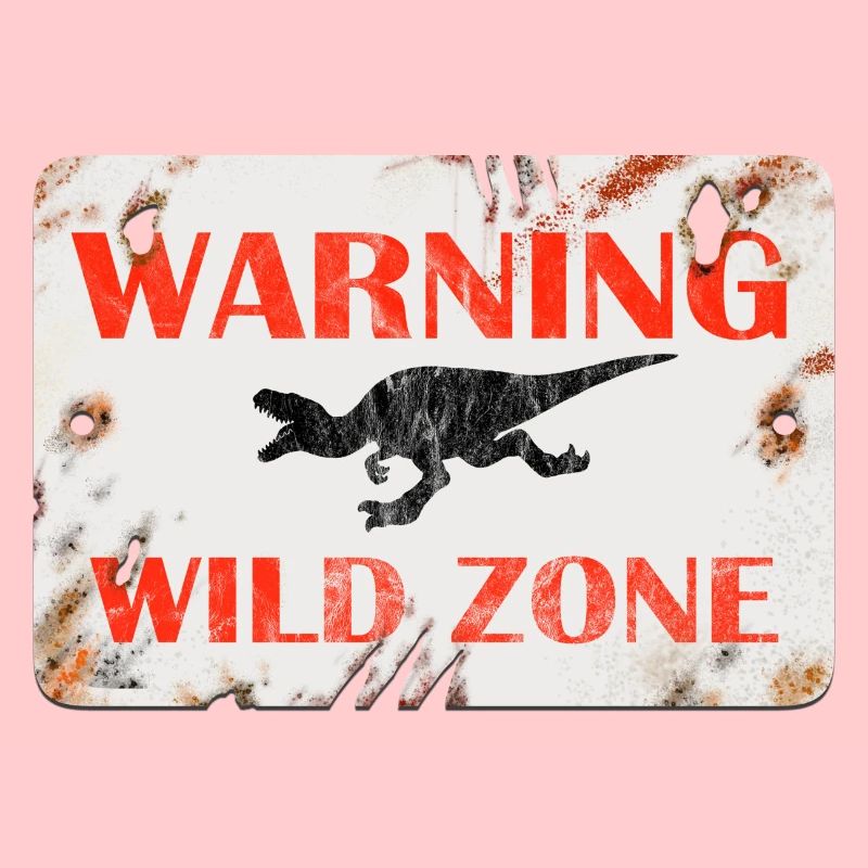 Schild Design - WARNING. WILD ZONE.