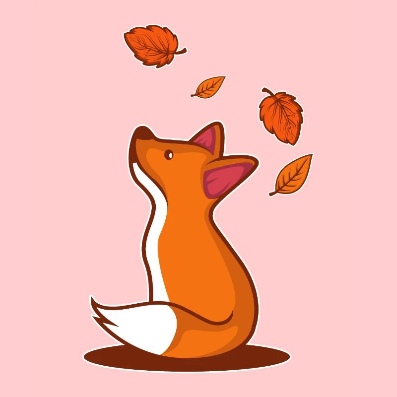 Fox leaf nature autumn fan gift