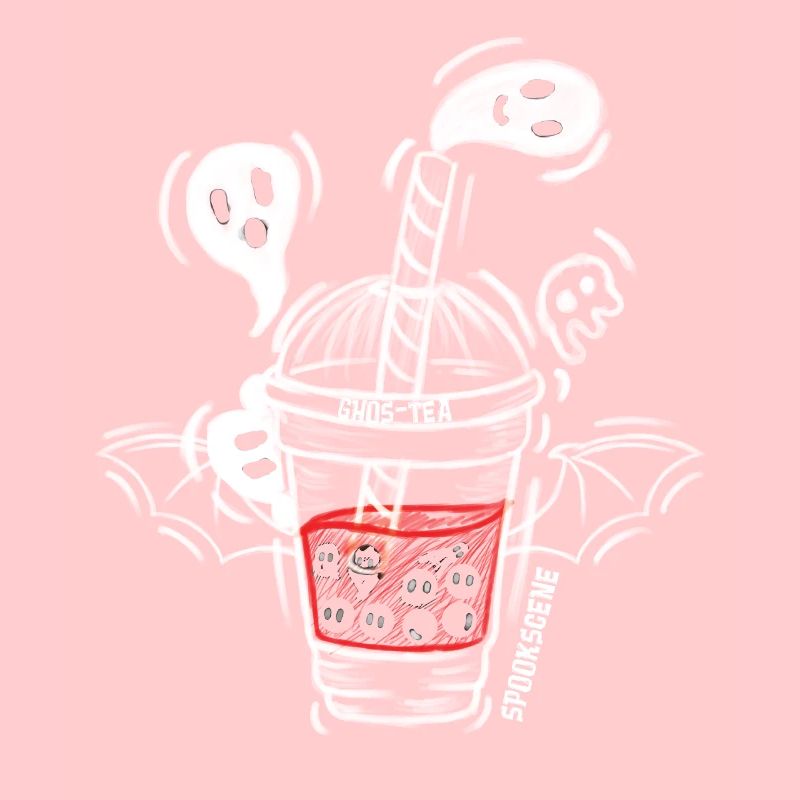 Bubble Ghost Milk Tea Horror Scary Halloween