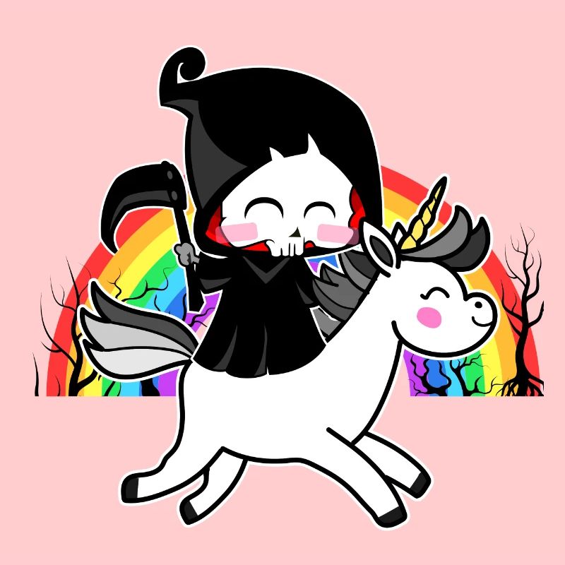 Death Is Magic - Einhorn Sensenmann Regenbogen