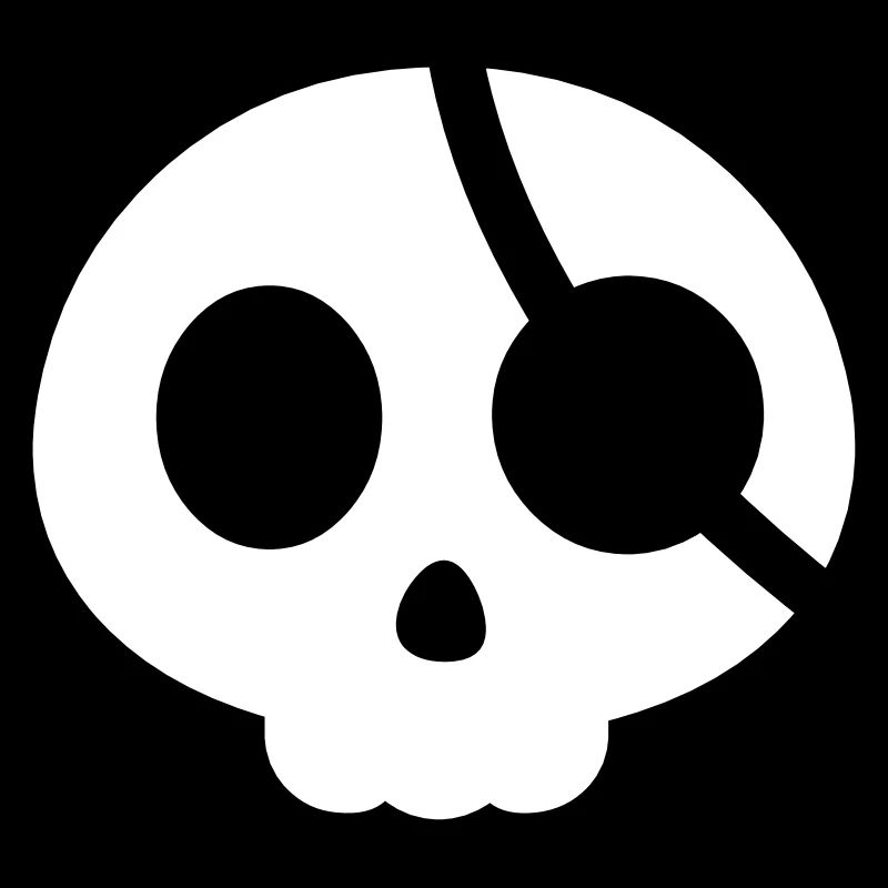 Totenkopf mit einer Augenklappe