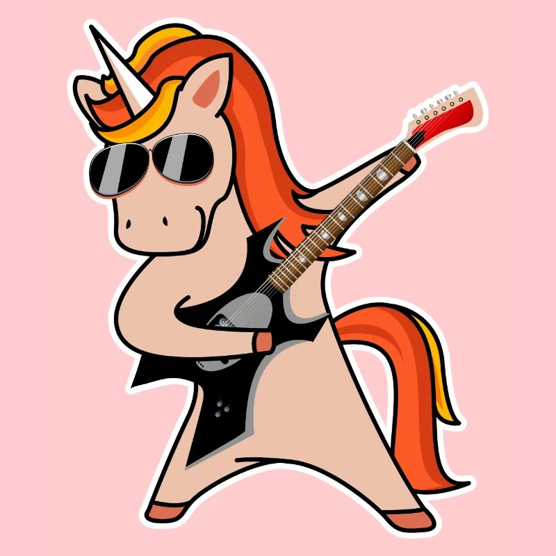 Rock Einhorn mit Gitarre Geschenk Geschenkidee