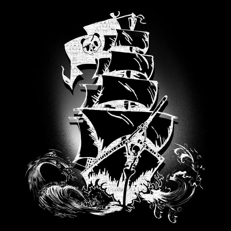 Piratenschiff Seeräuber Panda Pandabär Augenklappe