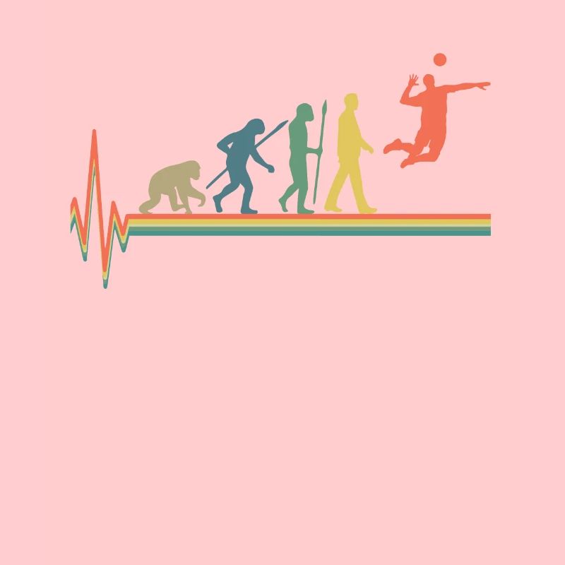 Battement de coeur rétro de volley-ball d'évolution