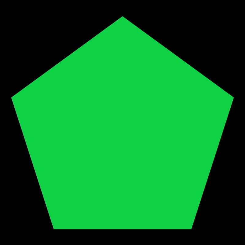 Pentagone vert forme simple idée cadeau math